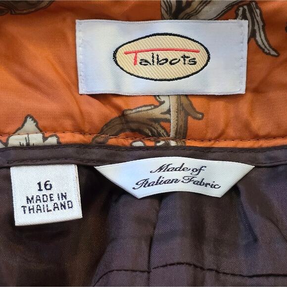 Talbots Vintage Wool‎ Silk Blend Gray Brown Tweed Wide-Leg Pants Size 16 - Picture 9 of 10